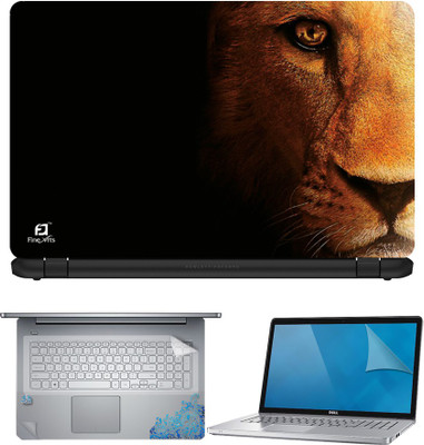 

FineArts Lion Face 4 in 1 Laptop Skin Pack with Screen Guard, Key Protector and Palmrest Skin Combo Set(Multicolor)