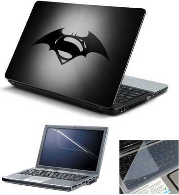 

Geek Black Batman Vs Superman 3in1 Laptop Skins with Laptop Screen Guard and Key Protector HQ 15.6 Inch Combo Set(Multicolor)