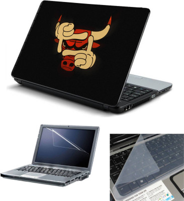 

Geek Chicago-Bulls Nba Logo 3in1 Laptop Skins with Laptop Screen Guard and Key Protector HQ 15.6 Inch Combo Set(Multicolor)
