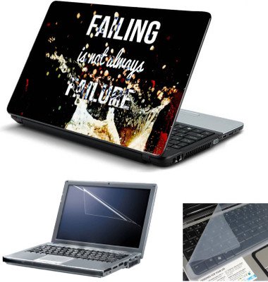 

Geek Failing Is Not Always Failure 3in1 Laptop Skins with Laptop Screen Guard and Key Protector HQ 15.6 Inch Combo Set(Multicolor)