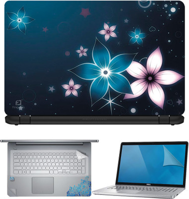 

FineArts Glowing Flowers 4 in 1 Laptop Skin Pack with Screen Guard, Key Protector and Palmrest Skin Combo Set(Multicolor)