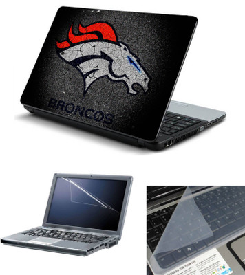 

Geek Broncos Symbol Logo 3in1 Laptop Skins with Laptop Screen Guard and Key Protector HQ 15.6 Inch Combo Set(Multicolor)