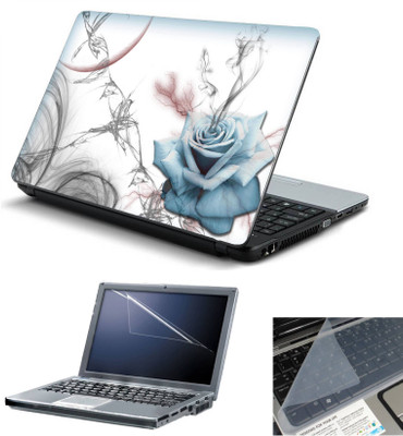 

Geek Blue Rose Fragrance 3in1 Laptop Skins with Laptop Screen Guard and Key Protector HQ 15.6 Incvh Combo Set(Multicolor)
