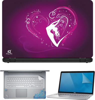 

FineArts Heart Lady 4 in 1 Laptop Skin Pack with Screen Guard, Key Protector and Palmrest Skin Combo Set(Multicolor)