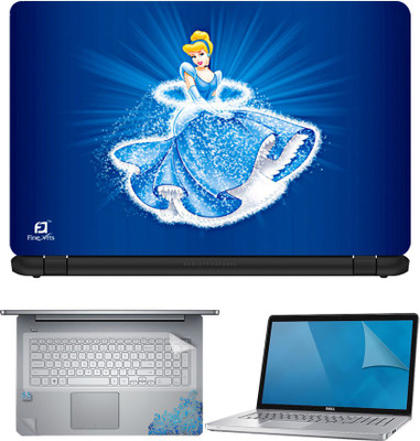

FineArts Cinderella 4 in 1 Laptop Skin Pack with Screen Guard, Key Protector and Palmrest Skin Combo Set(Multicolor)