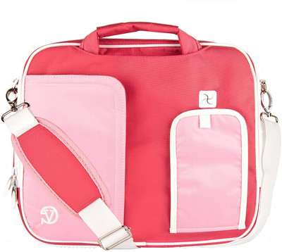 

VanGoddy 15 inch Expandable Laptop Messenger Bag(Pink, White)