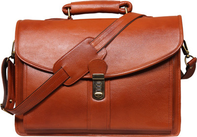 

Leatherworld 16 inch Laptop Messenger Bag(Tan)