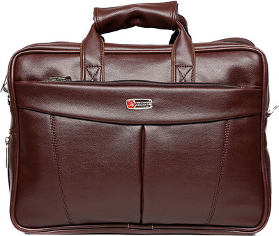 

Just Bags 15 inch Expandable Laptop Messenger Bag(Brown), Brown 01