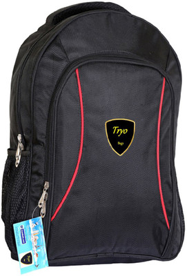

Tryo 15 inch Laptop Backpack(Black, Red), Black;red strip
