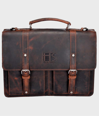 

Hidestitch 14 inch Laptop Messenger Bag(Brown), Brown-05