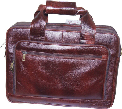 

Armaan Leather 17 inch Expandable Laptop Messenger Bag(Brown), Brown 90