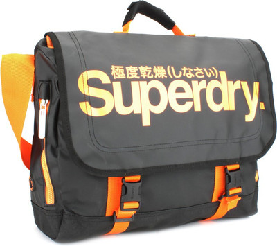 

Superdry 18 inch Laptop Messenger Bag(Black), Black/jaffa