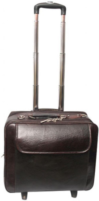 

Nerita 16 inch Expandable Trolley Laptop Strolley Bag(Brown), Brown 46