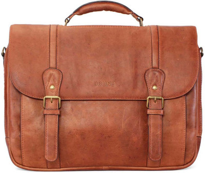 

Brune 15 inch Laptop Messenger Bag(Tan), Dark tan