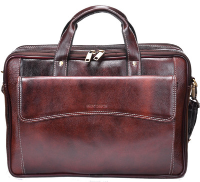 

Hide Stitch 15 inch Laptop Messenger Bag(Brown), Brown-05