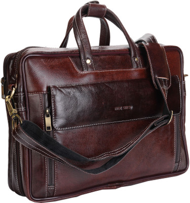 

Hide Stitch 15 inch Laptop Messenger Bag(Brown), Brown-05
