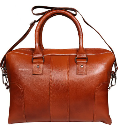 

Leather World 14 inch Laptop Messenger Bag(Tan)