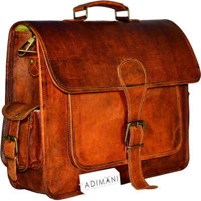 Adimani 15.6 inch Laptop Messenger Bag(Brown), Brown206