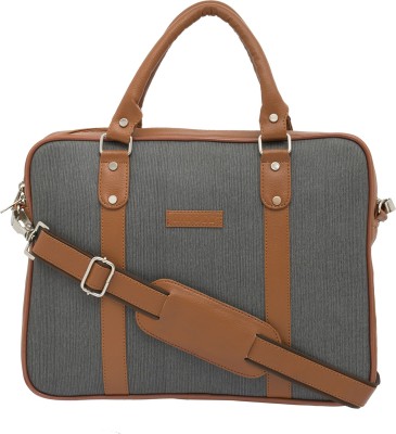 

Mboss 14 inch Laptop Messenger Bag(Multicolor), Grey and tan