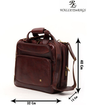 

Walletsnbags 15 inch Expandable Laptop Messenger Bag(Brown)