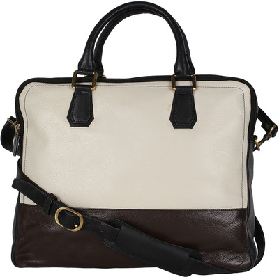 

Atlaa Batlaa 15 inch Laptop Messenger Bag(Cream), Cream with dark brown