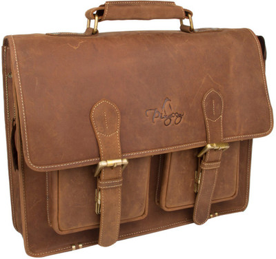 

pingooz 13 inch Laptop Messenger Bag(Brown), Dark brown