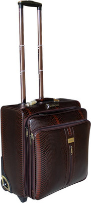 

Moladz 16 inch Expandable Trolley Laptop Strolley Bag(Brown)