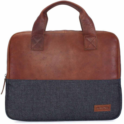 

Brune 13 inch Laptop Messenger Bag(Blue), Tan/ blue