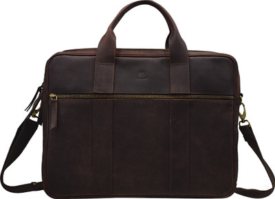 

Le Craf 14 inch Laptop Messenger Bag(Brown), Brown-05
