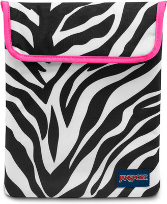 

JanSport 10 inch Sleeve/Slip Case(Black, White), Black/white/fluorescent pink miss zebra