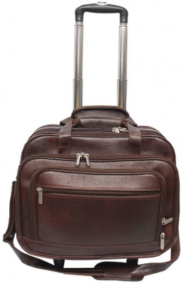 

Nerita 16 inch Expandable Trolley Laptop Strolley Bag(Brown), Brown 47