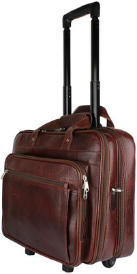 

Madame Exclusive 16 inch Trolley Laptop Strolley Bag(Brown)