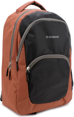 

Aristocrat Laptop Backpack(Black, Orange), Rust