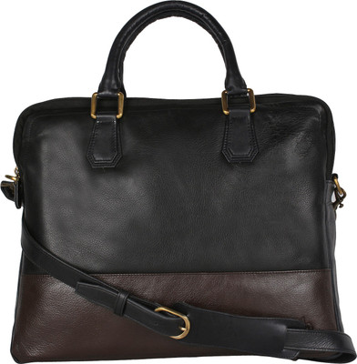 

Atlaa Batlaa 15 inch Laptop Messenger Bag(Black), Black with dark brown