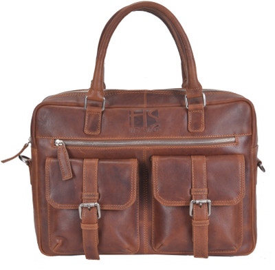 

Hidestitch 14 inch Laptop Messenger Bag(Tan), Cognac-09