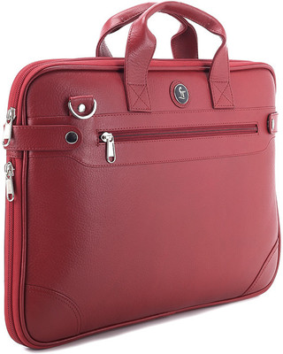 Leather Talks Laptop Messenger Bag(Red)