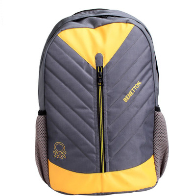 

United Colors of Benetton. 15 inch Laptop Backpack(Grey, Yellow), Grylw007