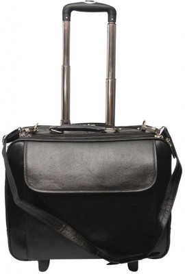 Nerita 16 inch Expandable Trolley Laptop Strolley Bag(Black), Black 48