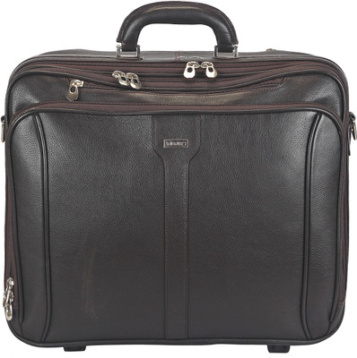 

Adamis 14 inch Trolley Laptop Strolley Bag(Brown)