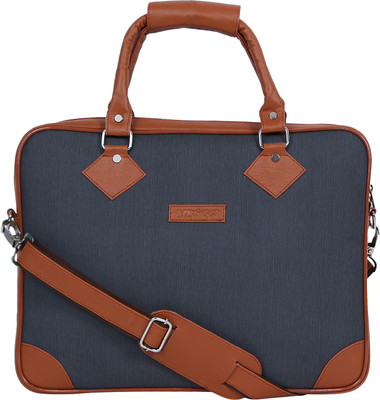 

Mboss 15.6 inch Laptop Messenger Bag(Multicolor), Grey with brown