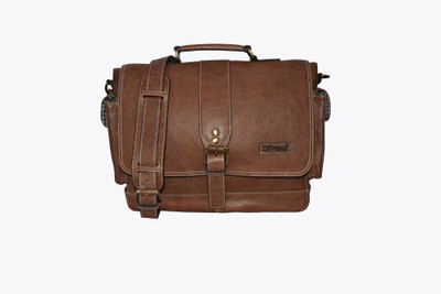 Pellezari 12 inch Laptop Messenger Bag(Beige)