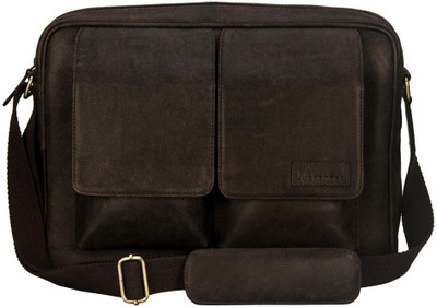 

Justanned 15 inch Expandable Laptop Messenger Bag(Brown), Brown-03
