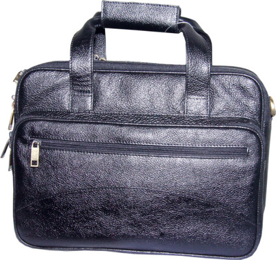 

Armaan Leather 17 inch Expandable Laptop Messenger Bag(Black), Black 009