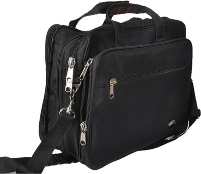 

New Era 14 inch Expandable Laptop Messenger Bag(Black), Black 9