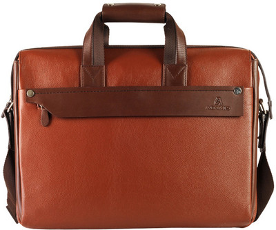 

Adamis 14 inch Laptop Messenger Bag(Brown), Brown;tan