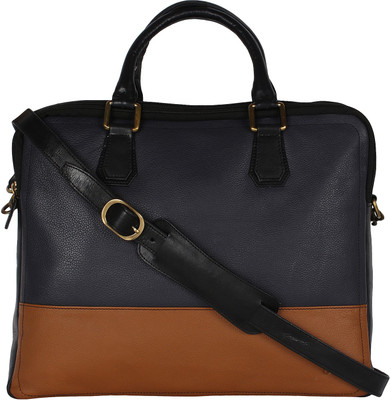 

Atlaa Batlaa 15 inch Laptop Messenger Bag(Multicolor), Navy blue with tan