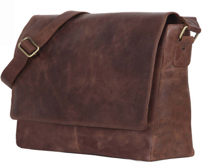 

H.A.BAGS-002 15 inch Laptop Messenger Bag(Tan), Crazy