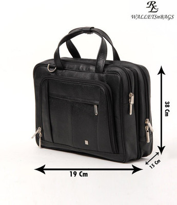 

Walletsnbags 15 inch Expandable Laptop Messenger Bag(Black), Black- pfb2