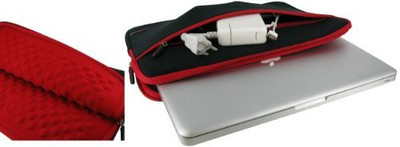 

rooCASE 13 inch Sleeve/Slip Case(Red, Black), Black;red