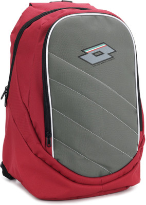 Lotto Laptop Backpack(Grey, Red), Red and grey